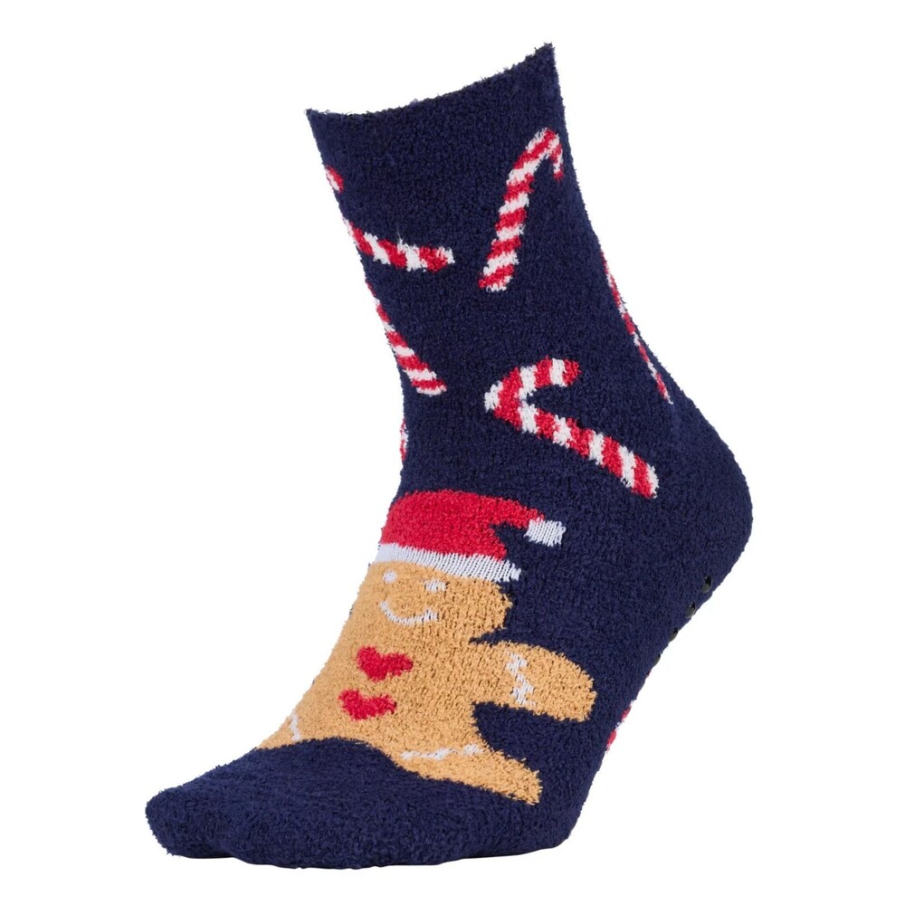 Northeast Outfitters Cozy Cabin Women's Size 5 10 Festive Socks Navy Gingerbread